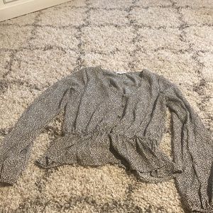 Black and white long sleeve going out top